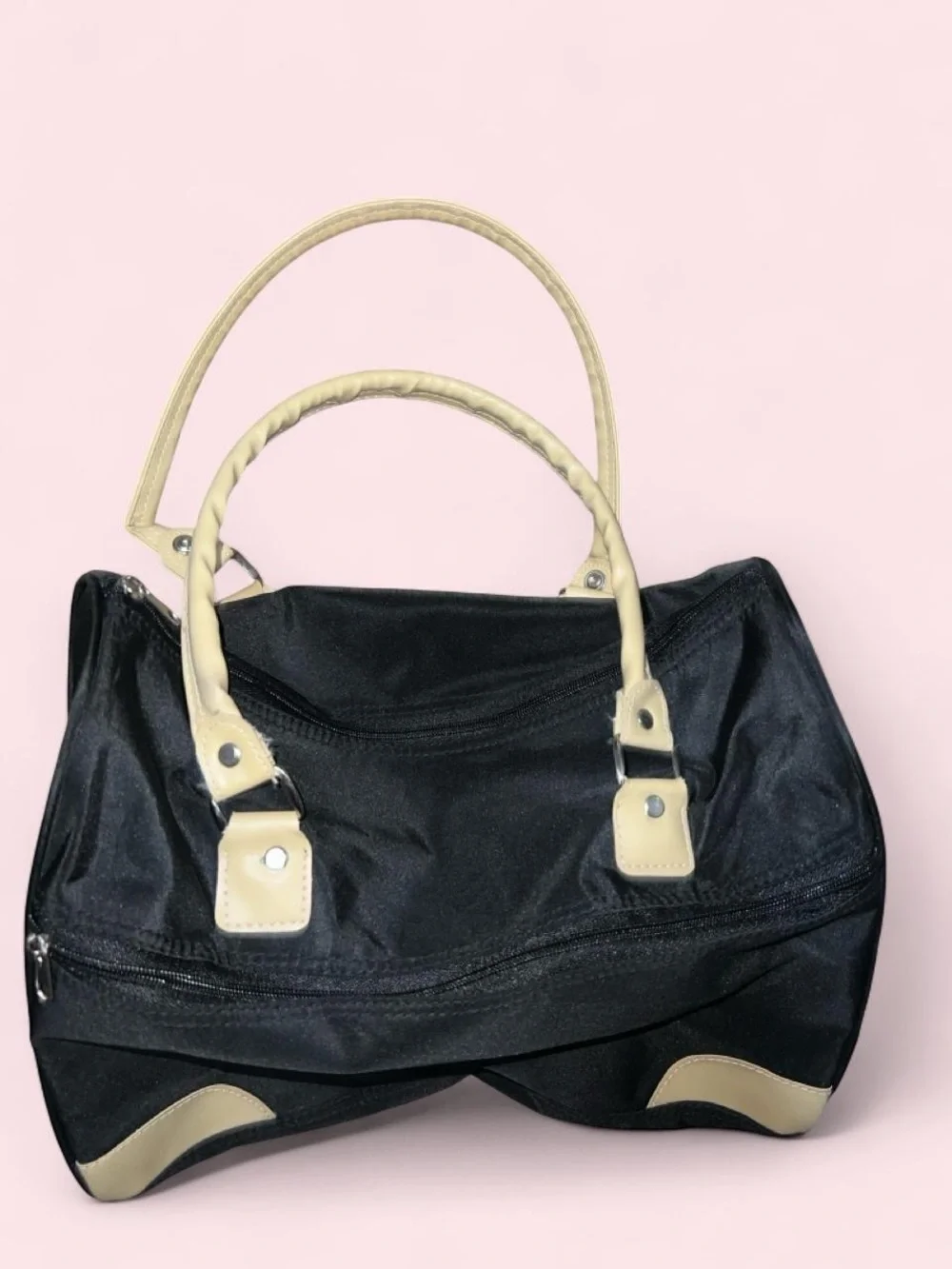 Classic Black & Cream Satchel Bag